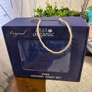 Tree Organic 2000 organic Blue 100% cotton King Sheet Set nwt